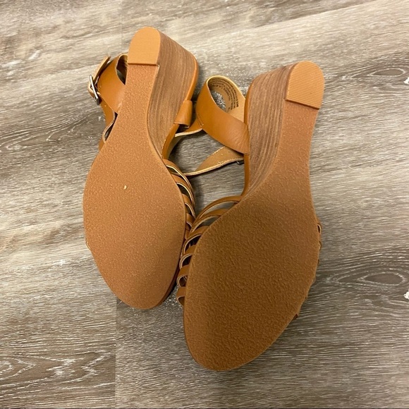 Susina | Terra Wedge Sandals In Cognac Brown NEW - Picture 5 of 7